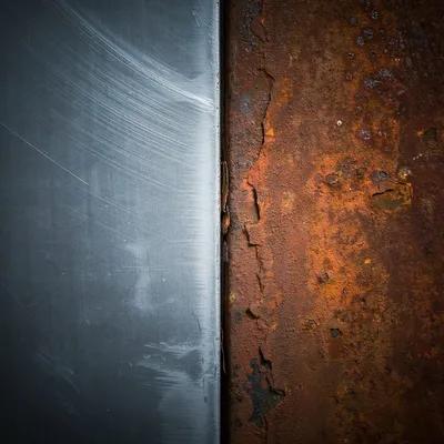 two metal texture compare, one rusty old metal other one ise clean aluminium
