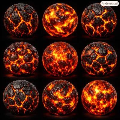 lava magma material preview renders