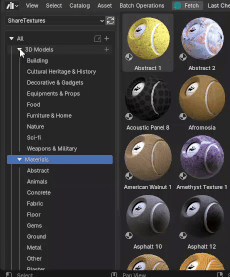 Organized asset catalogs in Blender